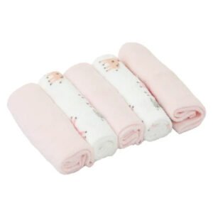 Nurtur Cozi - Baby Wash Cloths - Terry Cloth - 5 Pcs - Pink/Multicolor