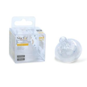Nurtur - Cozi Wide Neck Silicone 3 Flow Rate Teat - l-Nude - Clear