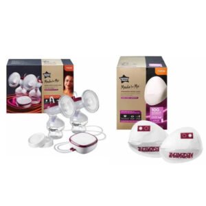 Tommee Tippee Made for Me Double Electric Breast Pump + Disposable Breast Pads Large 100pc