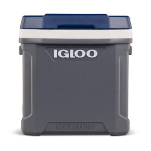 IGLOO - Maxcold Latitude 62 Roller Cooler  - Carbonite /  Aegean Sea