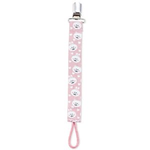 Babyjem Print Pacifier Holder, Pink, 0 Months+