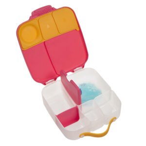 b.box Lunchbox | Jumbo Bento Box with 4 Compartments (2 Leakproof), Removable Divider, Gel Cold Pack | Ideal for School | From 3+ | 1L capacity