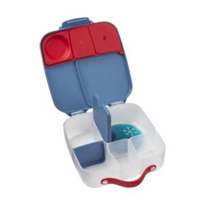b.box Lunchbox | Jumbo Bento Box with 4 Compartments (2 Leakproof), Removable Divider, Gel Cold Pack | Ideal for School | From 3+ | 1L capacity