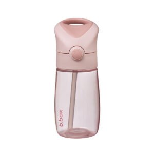 b.box Junior Drink & Water Bottle – Blush | Easy Grip Bottle and Leakproof Lid | Cute Toddler-Friendly Design, Flip Top Straw | 380ml