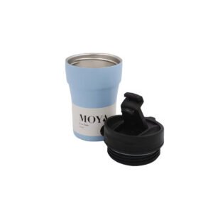 Moya "Low Tide" 250ml Travel Coffee Mug Black/Powder Blue
