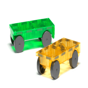 MAGNA-TILES? Green & Yellow Cars 2 Piece Expansion Set