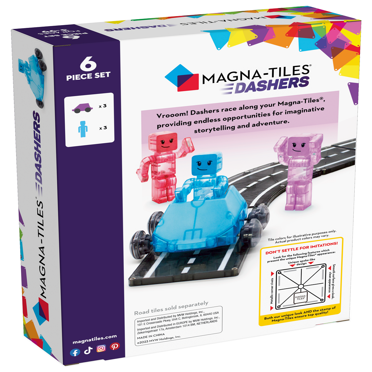 MagnaTiles Dashers 6pc Carton Angle f back Update