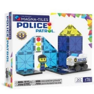 MAGNA-TILES? Police Patrol 20-Piece Magnetic Construction Set