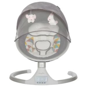 Dream On Me - Electric Zazu Baby Swings Chair with 2 Toys - Grey And Pink