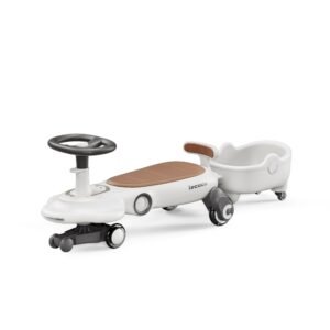 Lecoco Figg-F2-T Ride-On Car with Trailer | 360? Steering, PU LED Wheels, Music & Parent-Child Seat ? for Kids 10M+