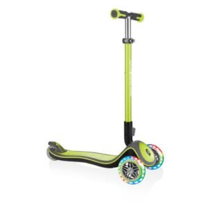 GLOBBER ELITE DELUXE LIGHTS SCOOTER - LIME GREEN