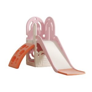 Lovely Baby - Slide with Climbing Wall & Basketball Hoop - Pink