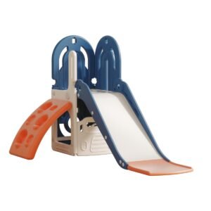 Lovely Baby - Slide with Climbing Wall & Basketball Hoop - Blue