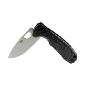 Honey Badger Flipper Stonewashed D2 Med Blk W/Zipper Pouch