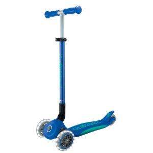 GLOBBER ELITE LIGHTS  SCOOTER - NAVY BLUE/EMERALD GREEN - (PREVIOUSLY PRIMO FOLDABLE PLUS LIGHTS)