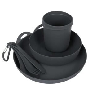 S2S Delta Camp Set (Bowl, Plate, Mug, Cutlery) Grey **DISC**