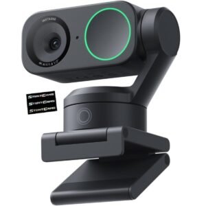Insta360 LINK 2| AI Powered Webcam w/ Gimbal, 4K, DSLR Quality, Solo/Multiple Face Tracking, Gesture Control, for On-Line Presentations, Conference, Streaming, Zoom, Teams Video Calls - Black