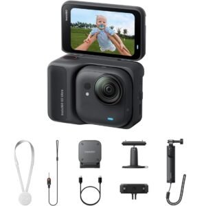 Insta360 GO Ultra Creator Bundle Midnight Black - Tiny 4K Cam, Lightweight & Portable, Low Light Excellence, Mount Anywhere, FlowState Stabilization, 200 Min Battery Life