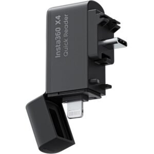 Insta360 X4 Quick Reader|Plug-and-Play Standalone File Transfer and Storage Module for X4, Edit and Transfer w/out WiFI, Works with iOS & Android / Lightning MFi or USB-C - Black