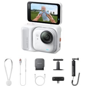 Insta360 GO Ultra Creator Bundle Arctic White - Tiny 4K Cam, Lightweight & Portable, Low Light Excellence, Mount Anywhere, FlowState Stabilization, 200 Min Battery Life