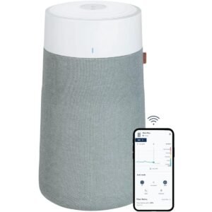 BLUEAIR Blue Max 3450i | Hi-Performance Air Purifier, 3-Stage Filtration, Collects Dust, Gas, Pet Hair, VOCs, Washable Fabric Pre-Filter, for Home/Office – Up to 540 sqf Room size - White Grey