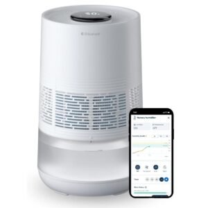 BLUEAIR InvisibleMist H35i Air Humidifier| 360° Design, Touchscreen Interface, Air and Water Purifier up to 48Hrs, Smart Filter Monitoring, for Home/Office Use, Up to 500 sqf Room size - White