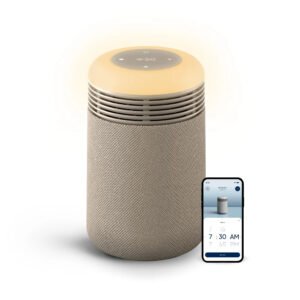 Blueair Mini Restful Air Purifier w/ Wake-Up Light, HEPASilent Tech, Smart Sleep Personalization, Sunrise Alarm, App Control & USB-C Charging, for Small to Medium size Bedrooms (140–336 sqft), Beige