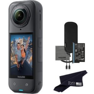 Insta360 X5 Stand Alone| 15M Waterproof 8K 360 Action Camera, Dual 1/1.28" Sensor, Low Light Capture, Wind Guard, Replaceable Lens, 185 Mins Battery Life, AI Editing, Auto Stabilization - Black