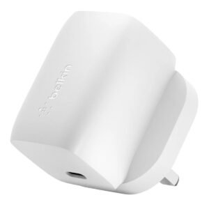 Belkin BOOST CHARGE PRO USB-C GaN Wall Charger 60 Watts - Charger for Apple iPhone 12/11 Pro Max/12/11 Pro/12/12 Mini/XR/XS Max/8/8 Plus, iPad/iPad Pro, MacBook Air/Pro & other USB-C Devices - White