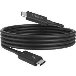 BELKIN Connect Thunderbolt 4 Cable, 1M| USB-C to USB-C Ultra Hi-Speed 40Gbps Bandwidth, Fast Charging 100W PD, for MacBooks, iPhones, iPads, and USB-C devices - Black