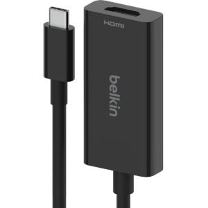 Belkin Connect USB-C to HDMI 2.1 Adapter| 8K, 4K, HDR Compatible HDMI display, Plug & Play Audio/Video Accessory for MacBook, Chromebook, PC & other devices - Black