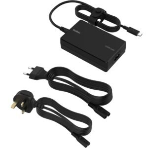 Belkin Connect 100W USB-C Core GaN Power Adapter, Fast-Charging Adapter w/ Universal USB-C Compatibility, 100W Power Delivery, 8ft Power Cable for Gaming, MacBook Pro, PC Laptops, Chromebook - Black