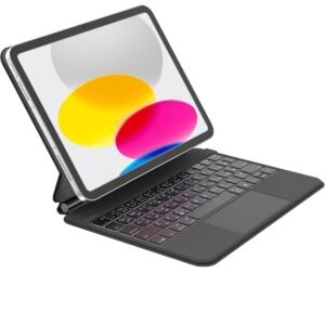 Belkin Connect Keyboard Folio Case w/ Magnetic Stand for iPad 10.9" (10th Gen)| 64 Keys, Bluetooth, Backlit, Slim & Lightweight, Auto Wake/Sleep, Long Battery - Arabic English Keyboard - Black