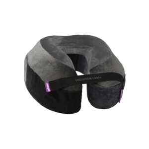 Cabeau Evolution Earth Pillow| Eco-Friendly Memory Foam Neck Pillow w/ Chin & Neck Support, Keeps Mouth Closed, No Head Tilt, Good AirFlow, Seat Strap, for Travel & Home, Washable Cover - Wind Grey