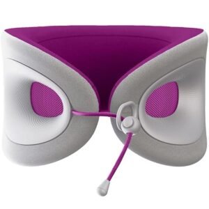 Cabeau Evolution X| First Customizable Neck Pillow, Adjustable Height & Neck Fit for Ultra Comfort, Supports Spine Alignment, w/ Air Vent for Cooling Effect, 14+ Years Old - Grey/Purple