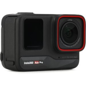 Insta360 Ace Pro Waterproof Action Camera Co-Engineered with Leica, 1/1.3" Sensor and AI Noise Reduction for Unbeatable Image Quality, 4K120fps, 2.4" Flip Screen & Advanced AI Features - Black