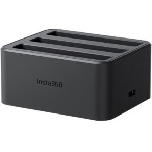 Insta360 X4 Fast Charge Hub| Charge 3x Batteries, USB-C Port, PD Fast Intelligent Charging Management and Overcharge Protection, with LED Charging Status - Black