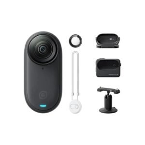 Insta360 GO 3S Stand Alone| 10m Waterproof Tiny Action Camera, 4K Wide-Angle Video, 2.2" Flip TouchScreen w/ Action Pod, Auto Stabilization, with Apple FindMy, Magnet Pendant, Clip - Black
