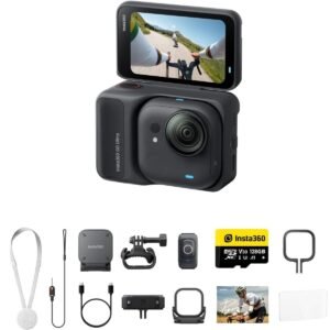 Insta360 GO Ultra Premium Cycling Bundle Midnight Black - Tiny 4K Cam, Lightweight & Portable, Low Light Excellence, Mount Anywhere, FlowState Stabilization, 200 Min Battery Life