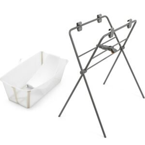 Stokke Flexi Bath White + Newborn Support & FlexiBath Bundle