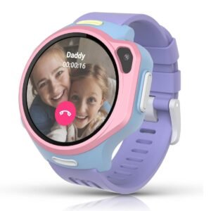 myFirst Fone R2| Kids Smartwatch, 1.3" AMOLED Screen, Video Calls Messaging Real-Time GPS Tracking SOS Button Safety Alerts School Mode Works, in 85 Countries, for Ages 5-12 - Cotton Candy Mix