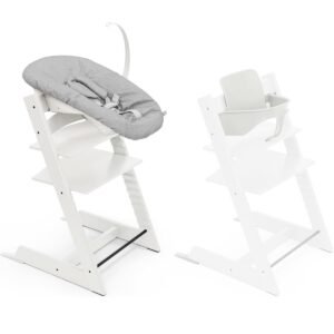 Stokke Tripp Trapp Chair + Baby & Newborn Set Bundle White