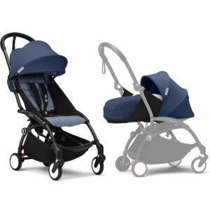 Stokke YOYO3 Black Frame & 0+ & 6+ Air France Bundle