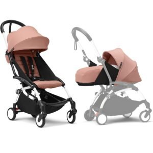 Stokke YOYO3 White Frame & 0+ & 6+ Ginger Bundle