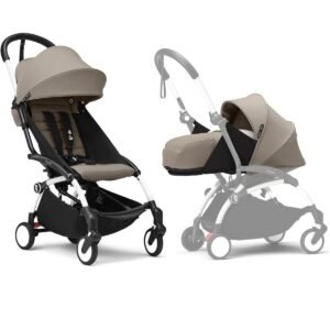 Stokke YOYO3 White Frame & 0+ & 6+ Taupe Bundle