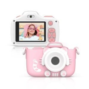 myFirst Camera 3| Kid's HD Digital Camera w/ Shock-proof case, Dual Lens 5MP/12MP/16MP, 1080P HD Video Recording, 2.0" Color Display w/ ShockProof Case, Portable & Easy to Use - Pink