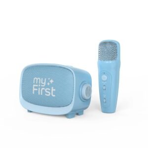 myFirst Voice 2| Kids Portable Karaoke Machine w/ Wireless Mic, Lightweight, Rechargeable Battery, 5 Voice Changing Filter, Bluetooth Speaker, SD Card Slot, Wide Compatibility - Blue