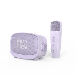 myFirst Voice 2| Kids Portable Karaoke Machine w/ Wireless Mic, Lightweight, Rechargeable Battery, 5 Voice Changing Filter, Bluetooth Speaker, SD Card Slot, Wide Compatibility - Purple