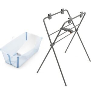 Stokke Flexi Bath Ocean Blue + Flexi Bath Stand Bundle Grey
