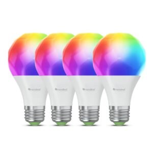 Nanoleaf Matter Thread Smart Bulb MATTER E27/A60 (4pcs)- Smart Light Bulb for Home/Office, Color Changing RGBCW, Dimmable, Bluetooth/Thread Enabled, works with iOS/Android - 4Pack
